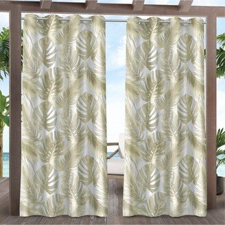 Curtains Jamaica Palm Indoor - Outdoor Light Filtering Grommet Top Curtain Panel Pair, 54