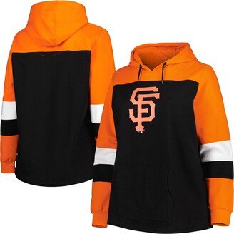 Women's Black San Francisco Giants Plus Size Colorblock Pullover Hoodie