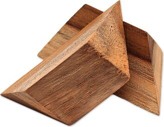 Handmade Enchanting Pyramid Teak Wood Puzzle