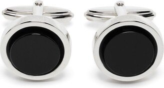 Logo-Engraved Silver Cufflinks