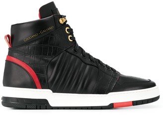 Two-Tone Hi-Top Sneakers