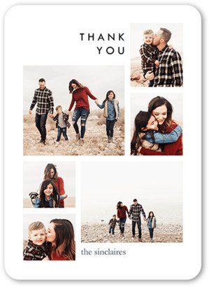 Thank You Cards: Collage Thank You Thank You Card, White, 5X7, Matte, Signature Smooth Cardstock, Rounded