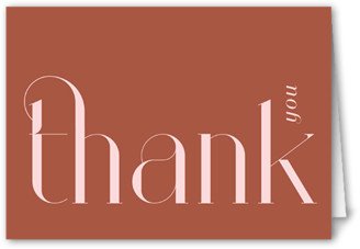 Wedding Thank You Cards: Deco Type Thank You Card, Brown, 3X5, Matte, Folded Smooth Cardstock