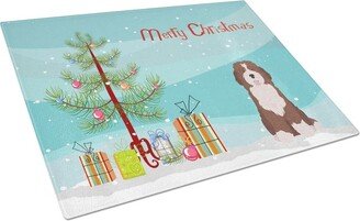 CK3886LCB Bernedoodle No.2 Christmas Tree Glass Cutting Board