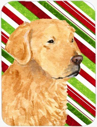 SS4545LCB Golden Retriever Candy Cane Holiday Christmas Glass Cutting Board