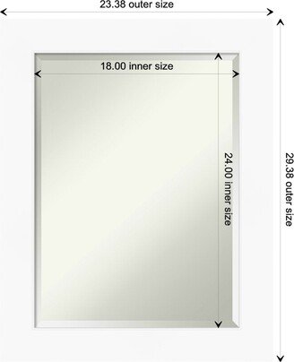 Beveled Wall Mirror - Cabinet White Frame - Cabinet White