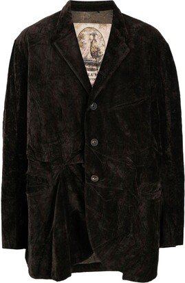 Single-Breasted Silk Velvet Coat