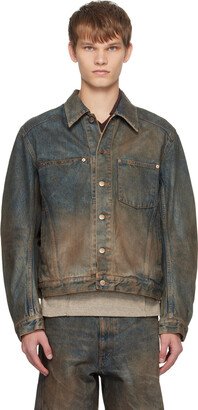 NVRFRGT Brown Faded Denim Jacket