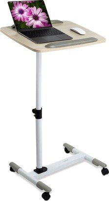 Mount-It! Rolling Laptop Cart, Height Adjustable Bedside Tray With Wheels