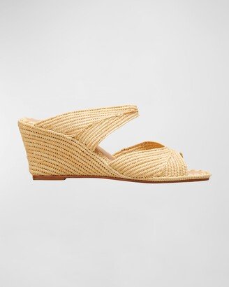 Houcine Raffia Wedge Sandals