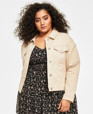 And Now This Trendy Plus Size Denim Long-Sleeve Jacket