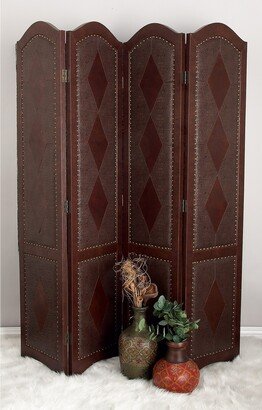 Studio 350 Brown MDF Traditional Room Divider Screen 71 x 64 x 1 - 17 x 72