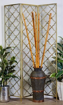 Studio 350 Gold Iron Modern Room Divider Screen 79 x 57 x 1 - 57 x 79