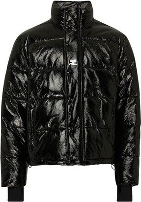 Vinyl puffer jacket