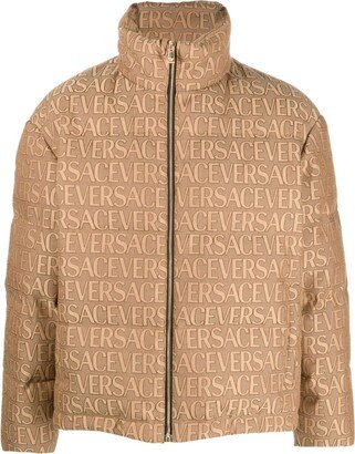 Allover logo-print puffer jacket