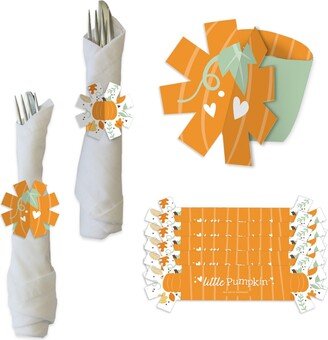 Big Dot Of Happiness Little Pumpkin Fall Birthday Party or Baby Shower Paper Napkin Rings Set of 24
