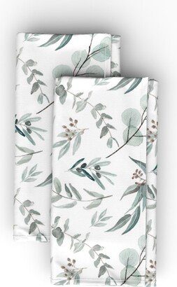 Cloth Napkins: Eucalyptus Leaves Cloth Napkin, Longleaf Sateen Grand, Green