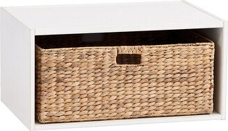 Abbeville Open Shelf Stacking Cabinet with Hyacinth Basket