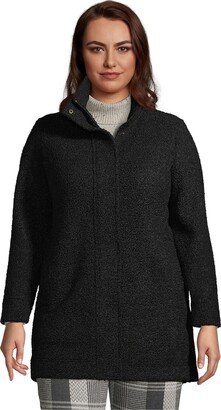 Plus Size Boucle Fleece Coat