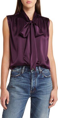 Femme Tie Neck Silk Blouse