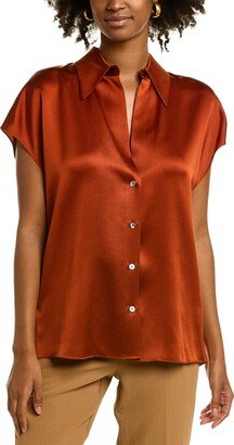 Ruched Back Silk Blouse