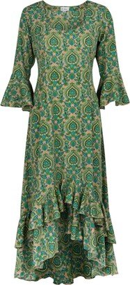 Victoria Midi Dress In Green Paisley