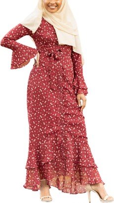 Urban Modesty Women's Daisy Ruffle Button Down Maxi Dress