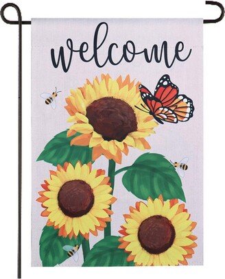 Sunflower Welcome Garden Suede Flag 12.5 x 18 Inches Indoor Outdoor Decor