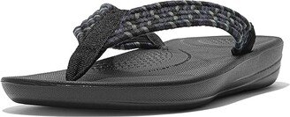 Iqushion Art-Webbing Ergonomic Flip-Flops (Black Mix) Women's Shoes