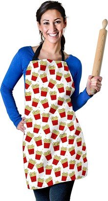 French Fries Pattern Apron - Potato Printed Custom With Name/Monogram Perfect Gift For Lover