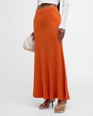 Amber Ribbed Drop-Waist Maxi Skirt