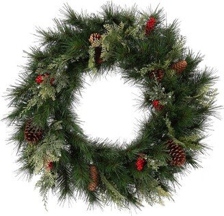 Grove Mixed Pine Artificial Christmas Wreath, Unlit
