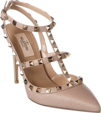 Rockstud Caged 100 Grainy Leather Pump