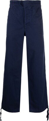 Logo-Patch Straight-Leg Cotton Trousers-AA