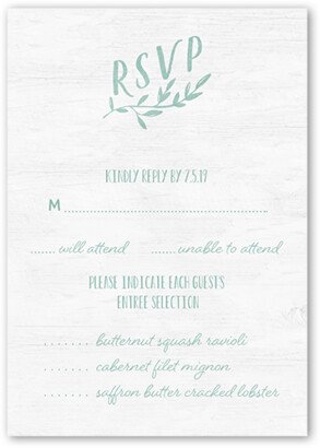 Rsvp Cards: Scripted Ever After Wedding Response Card, Green, Matte, Signature Smooth Cardstock, Square