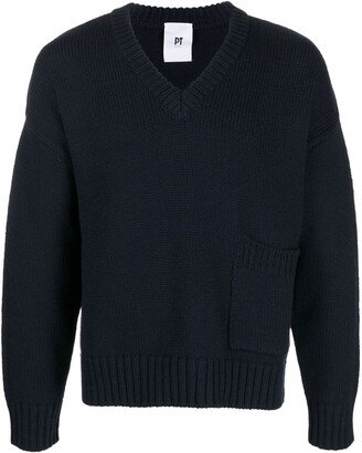 PT Torino ribbed V-neck jumper