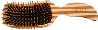 Bass Brushes The Green Brush - Premium Bamboo Handle and Bamboo Pin Style & Detangle Hair Brush - Semi S