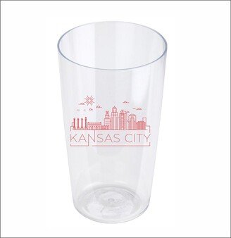 Kansas City Skyline, 20Oz Personalized Plastic Craft Pint Glass, Custom Printed, Beer Glasses, Swag, Bags, Bachelor Groomsman, Housewarming