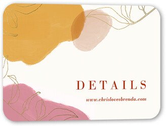 Enclosure Cards: Organic Art Wedding Enclosure Card, Gold Foil, Orange, Signature Smooth Cardstock, Rounded