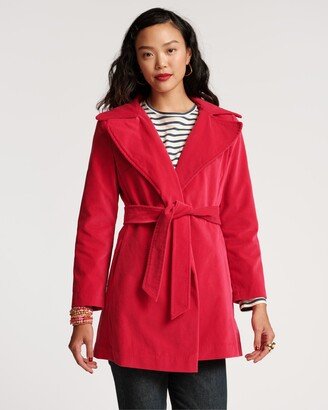 Sergeant Stretch Velvet Belted Jacket Cranberry