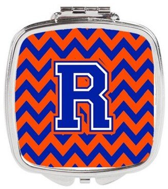 CJ1044-RSCM Letter R Chevron Orange & Blue Compact Mirror, 3 x 0.3 x 2.75 in.