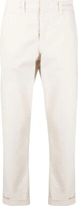 Beige Stretch Cotton Capri Trousers-AB