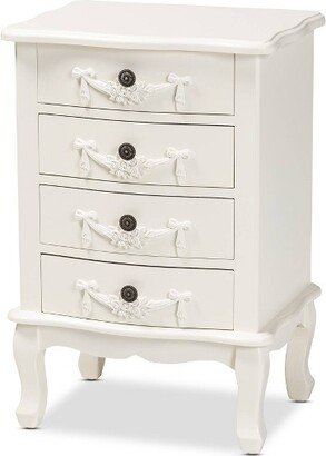 Callen Wood 4 Drawer Nightstand White