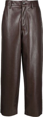 Tapered Faux-Leather Trousers-AA