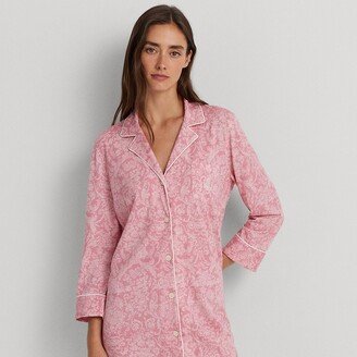 Ralph Lauren Paisley Cotton-Blend Jersey Sleep Shirt-AA