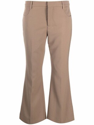 Cropped Flared Trousers-AD