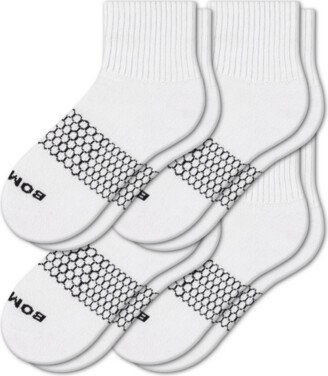 Women's Quarter Socks 4-Pack - White - Large - Cotton