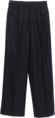 Wide-Leg Pleat-Detailed Pants