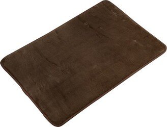 Unique Bargains Solid Color Pattern Bathroom Rugs Polyester Bath Mat Machine Washable Brown 90x60cm