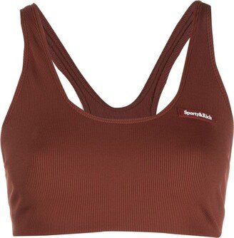 Logo-Print Sports Bra-AD